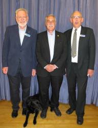 Rotarians Nigel Milway & Philip Hines welcomed Geoff Lambert & Sukhi the Medical Detection dog to our meeting this month. 